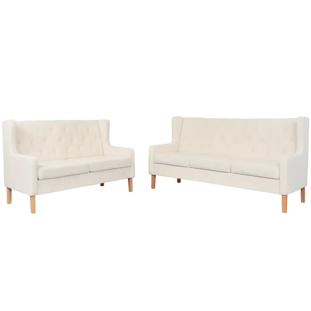 Set di Divani 2 pz in Tessuto Crema cod mxl 65054