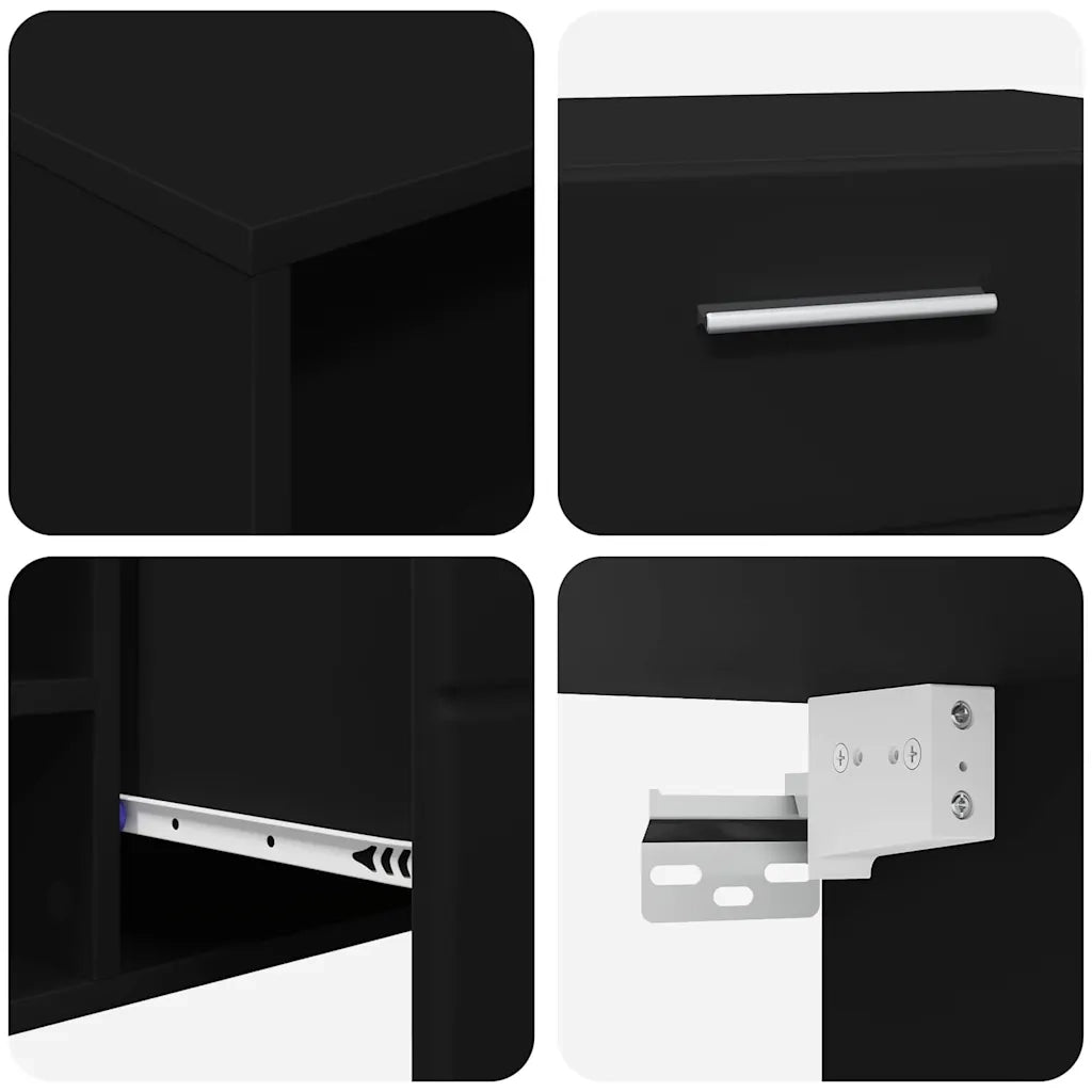 Set mobile TV con cassetto FLORIN 3 pcs Nero Legno multistrato 3397925