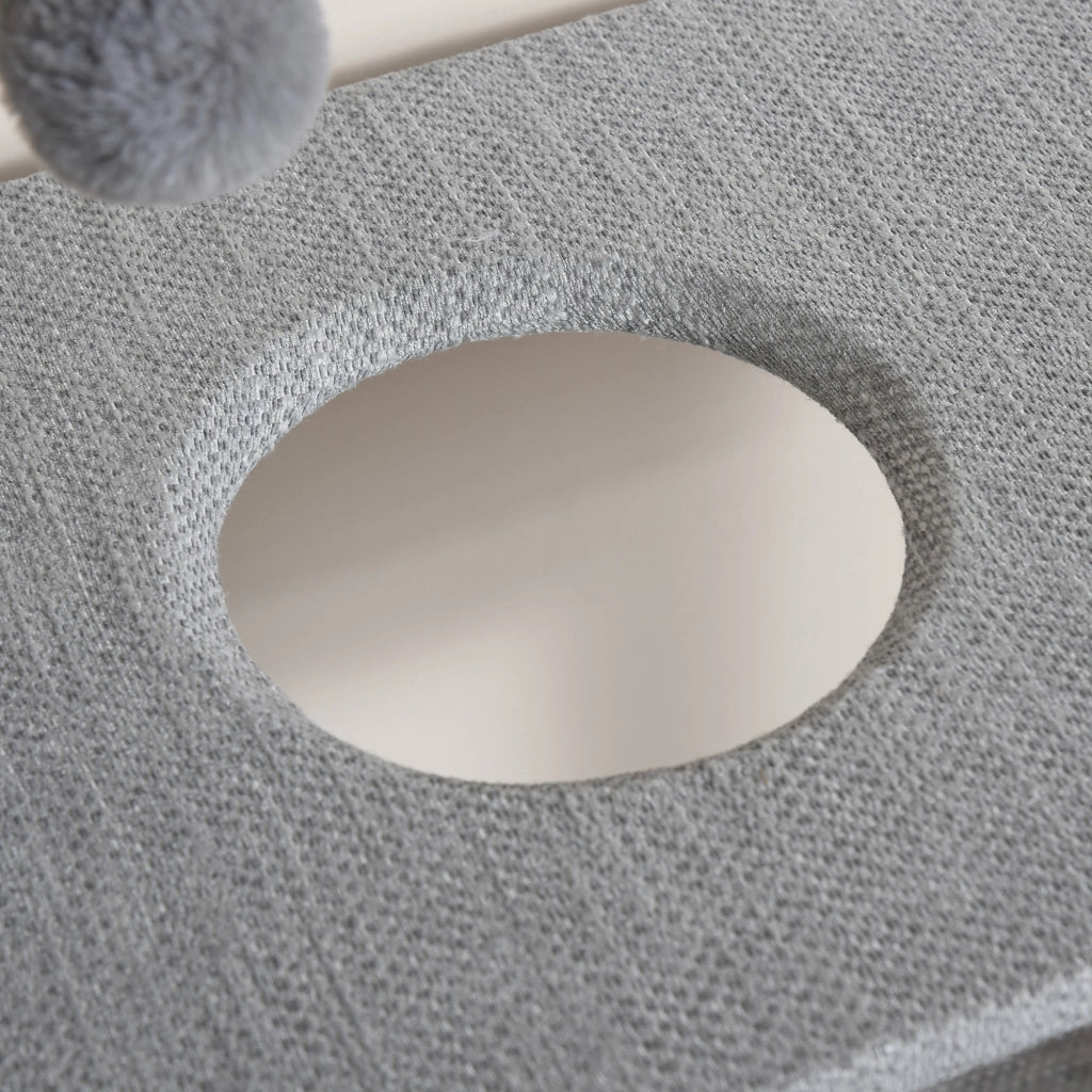 EasyComfort Tiragraffi Palestra per Gatti Multilivello con Casetta Scala Piattaforme, Pali in Corda di Juta, Grigio, 60.5x40x124cm