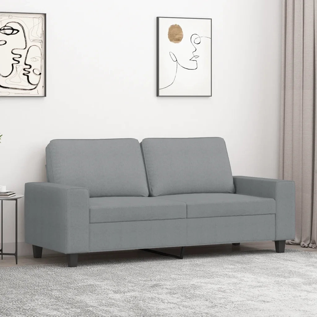 Divano | Divano da soggiorno | Sofa a 2 Posti Grigio Chiaro 140 cm in Tessuto