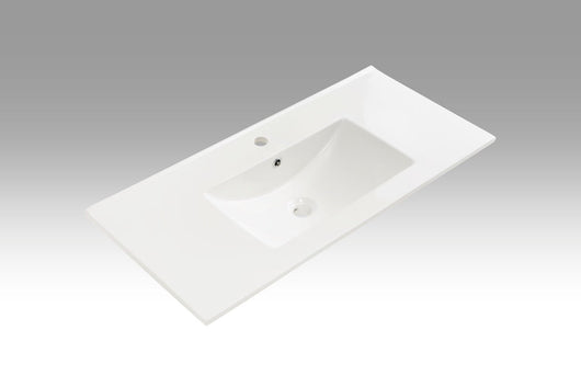 Lavabo Rettangolare da Incasso in Ceramica 101x46,5x2cm TFT Bianco
