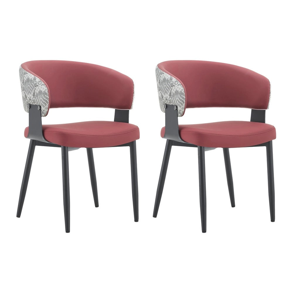 Sedie da Pranzo Stile Retr¨° Set 2 Pezzi ¨C MINIMAL ¨C Similpelle, Braccioli, Gambe in Legno