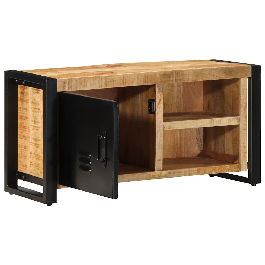Mobile Porta TV 80x30x40 cm in Legno Massello di Mango Grezzo