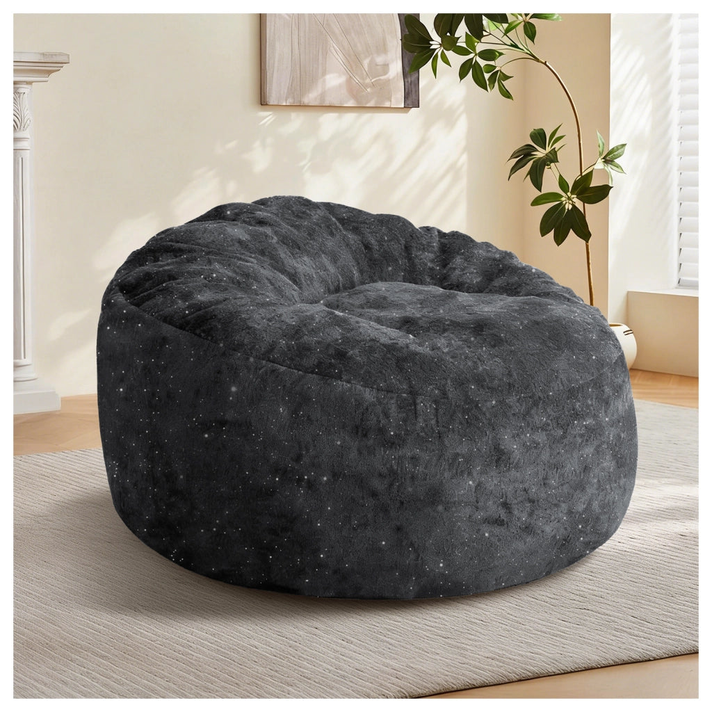 POLTRONA a sacco ergonomica 50 x 41 x 31 cm in flanella nera