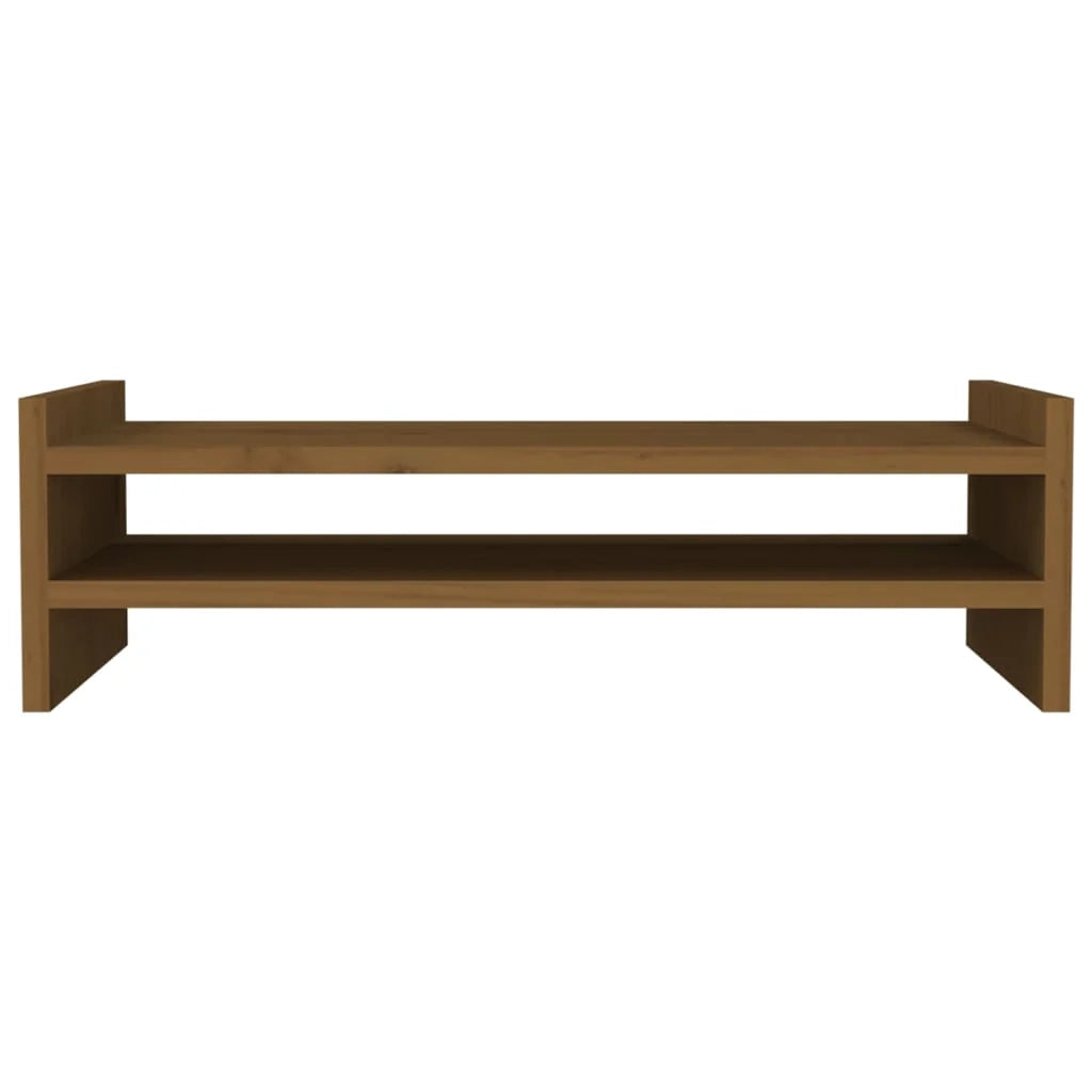 Supporto per monitor color miele 50 x 27 x 15 cm legno di pino massiccio 02_0004451