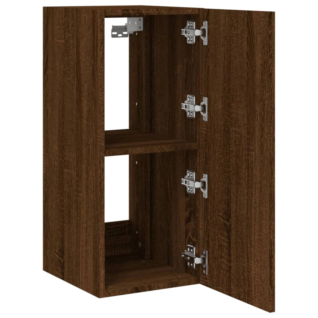 Mobile TV multimediale scaffale TV credenza mobile TV sala da pranzo soggiorno parete attrezzata per camera da letto con luci LED rovere 30,5 x 35 x 70 cm marrone 02_0027946