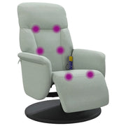Poltrona | Sedia Relax Reclinante Massaggio Poggiapiedi Grigio Chiaro Velluto