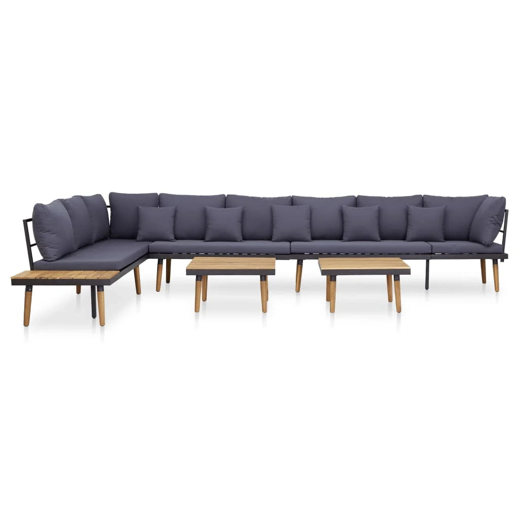 Set di mobili da giardino mobili da esterno set da 8 posti con cuscini legno massello di acacia 02_0017886