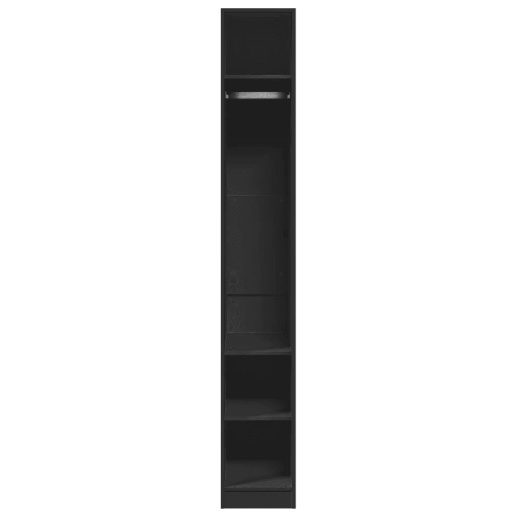 Armadio Nero 30x50x200 cm in Legno Multistrato 3307685