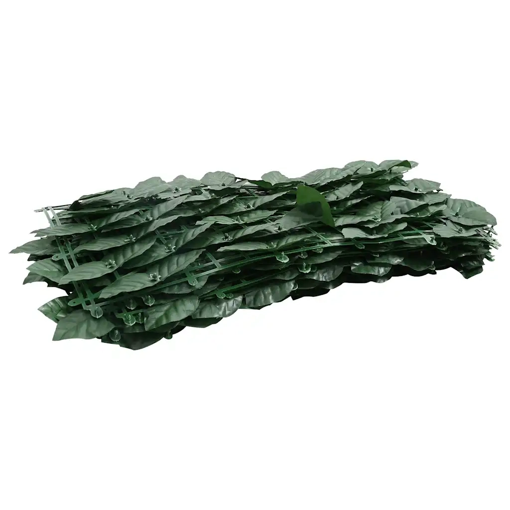 Paravento da Balcone-Pannello per balcone con Foglie Verde Scuro 400x100 cm