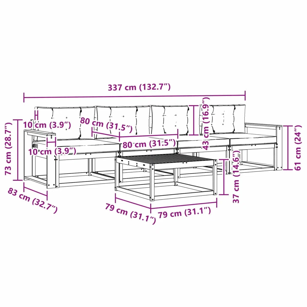 Set di divani da esterno 4 pz Bianco e Antracite 3386031