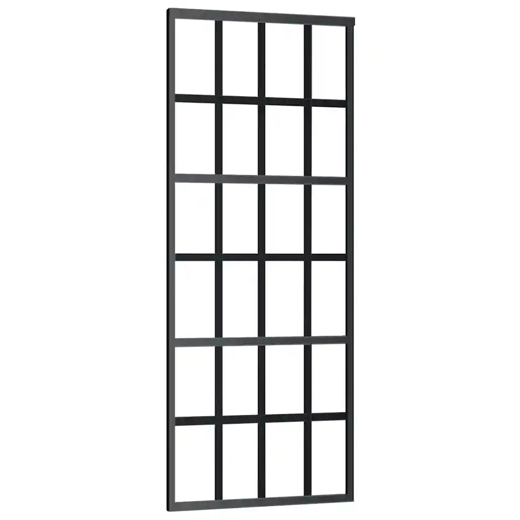 Porta Scorrevole con Ferramenta 76x205cm Vetro ESG Alluminio