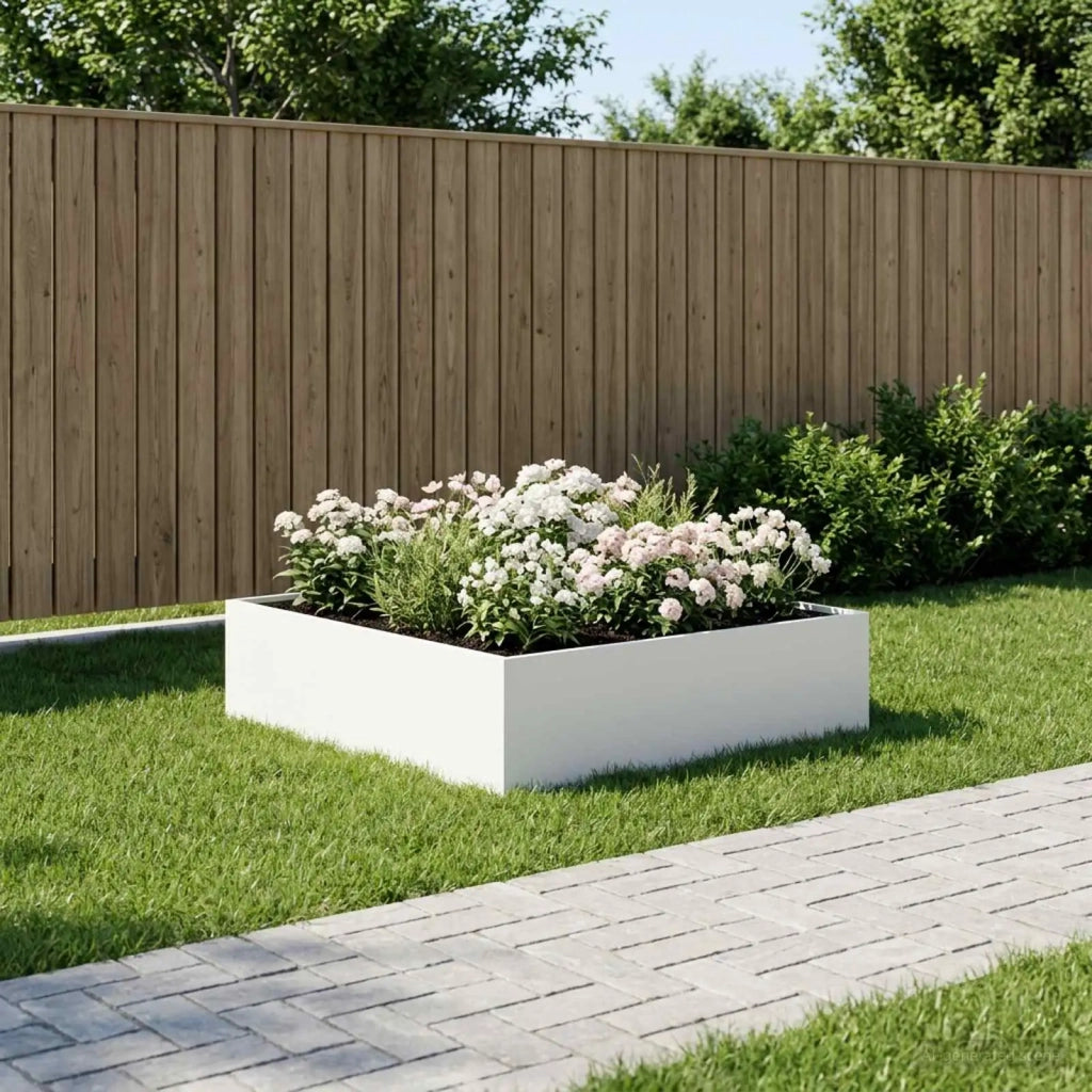 Vaso da giardino Bianco 80 x 80 x 30 cm 8005066