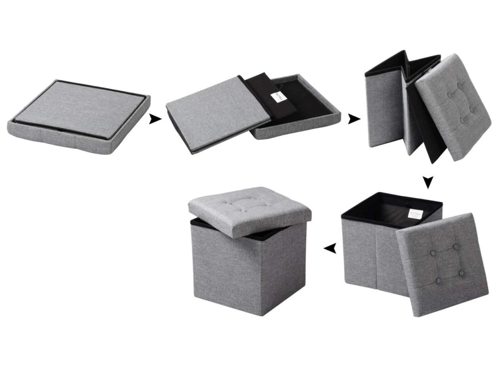 Sgabello con seduta in lino e spazio contenitore marrone 19_0000467