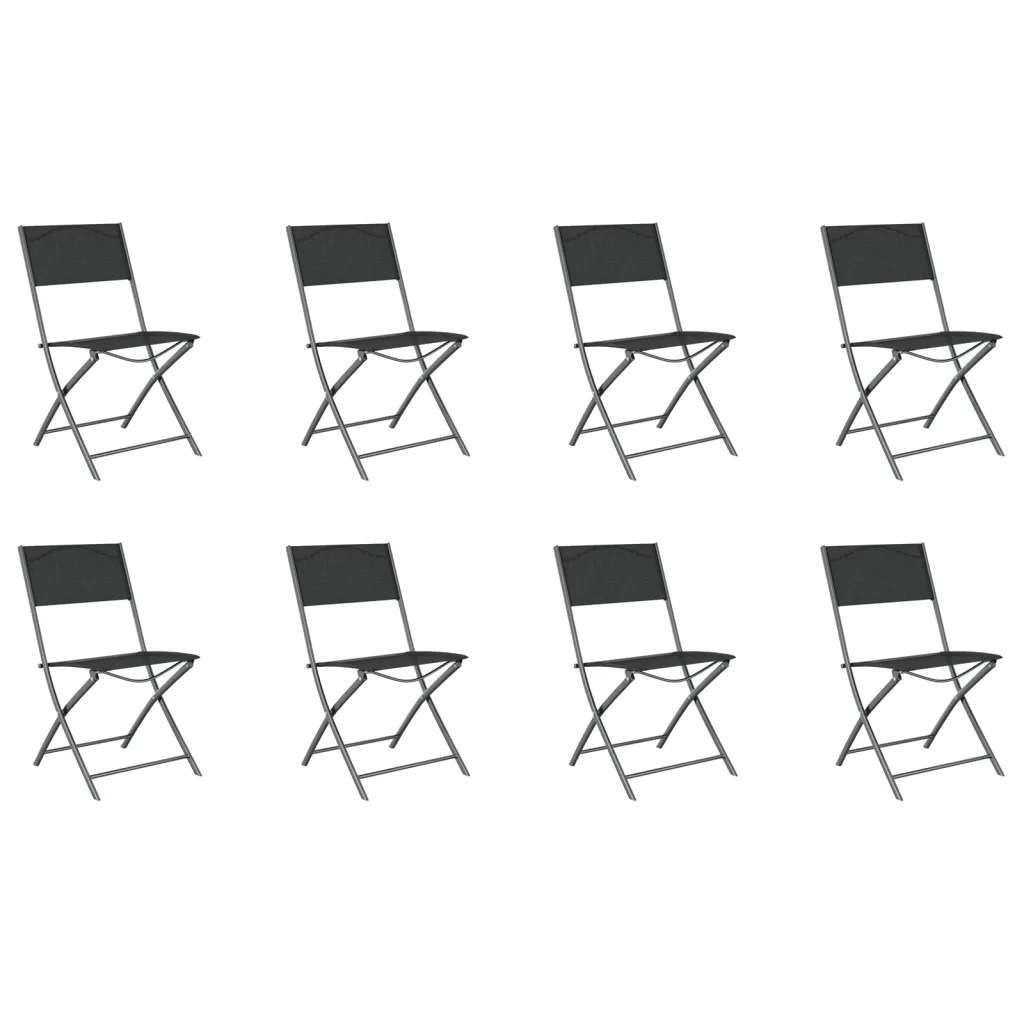 Set da Pranzo per Giardino 9 pz Grigio e Nero cod mxl 42770