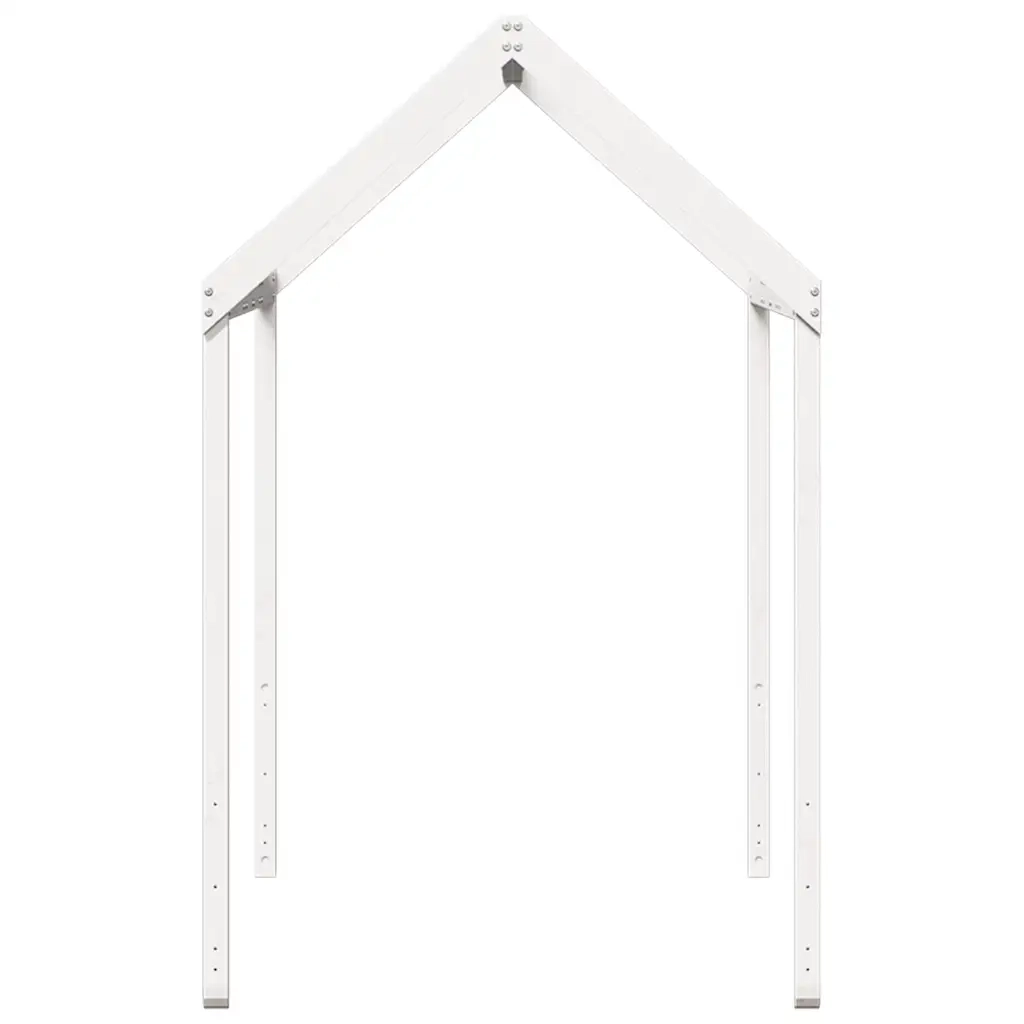 Tetto Letto Bambini Bianco 217x85,5x154 cm Legno Massello Pino