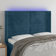 Testiera a LED Blu Scuro 147x16x118/128 cm in Velluto 3124240