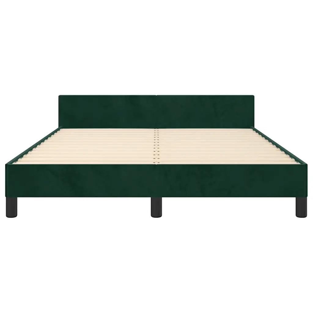Giroletto senza Materasso-Struttura Letto Verde Scuro 140x190 cm in Velluto 668438