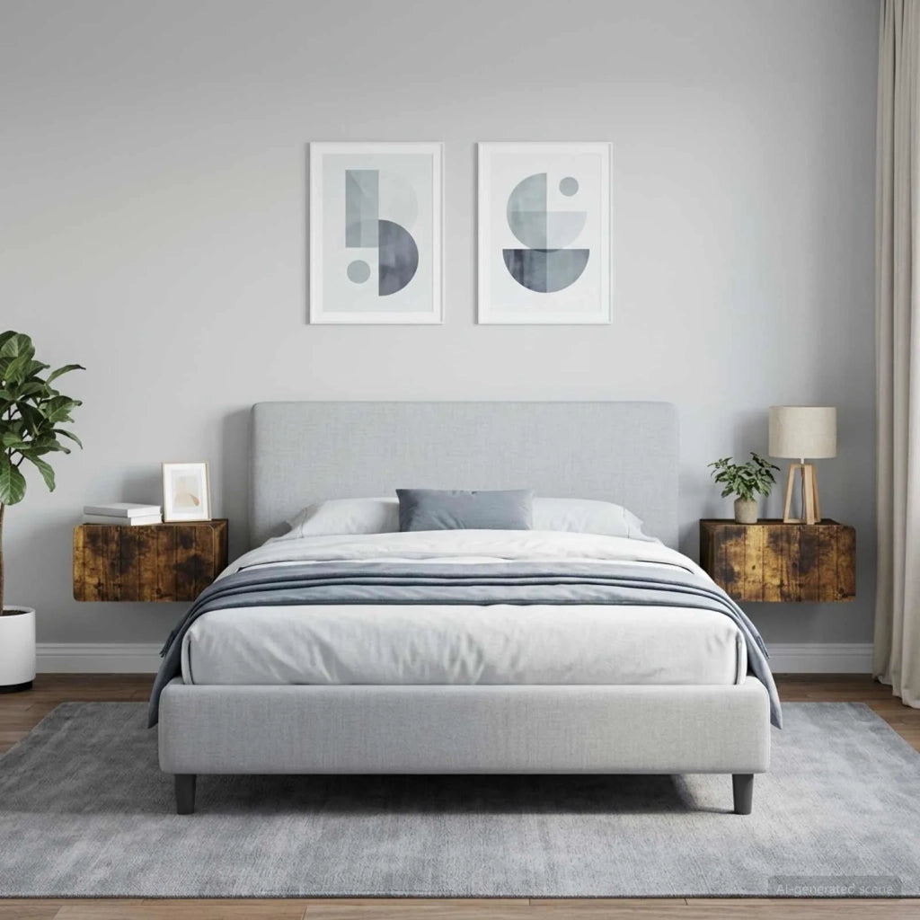 Mobiletto da notte a muro 2 pcs Rovere Fumo 49 x 34,5 x 24 cm 898286