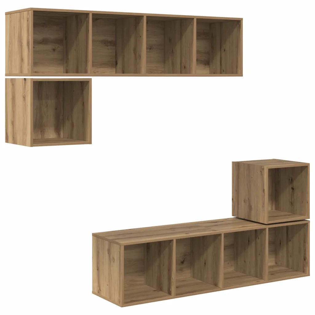 Set mobile TV 4 pcs Rovere artigianale Legno multistrato 3393128