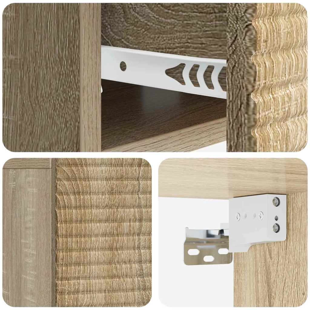 Mobiletto da notte a muro Rovere Sonoma 49 x 34,5 x 20 cm