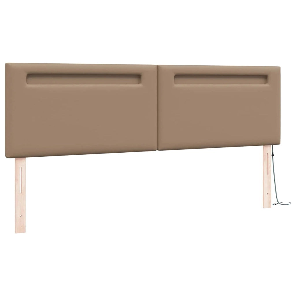 Testiera LED Cappuccino 180 cm Pelle Sintetica 42007312