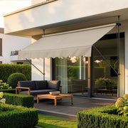 Tenda da Sole a Muro con Pali di Supporto Telescopici Parasole 350 x 120 cm (LxP) color Sabbia pro.tec