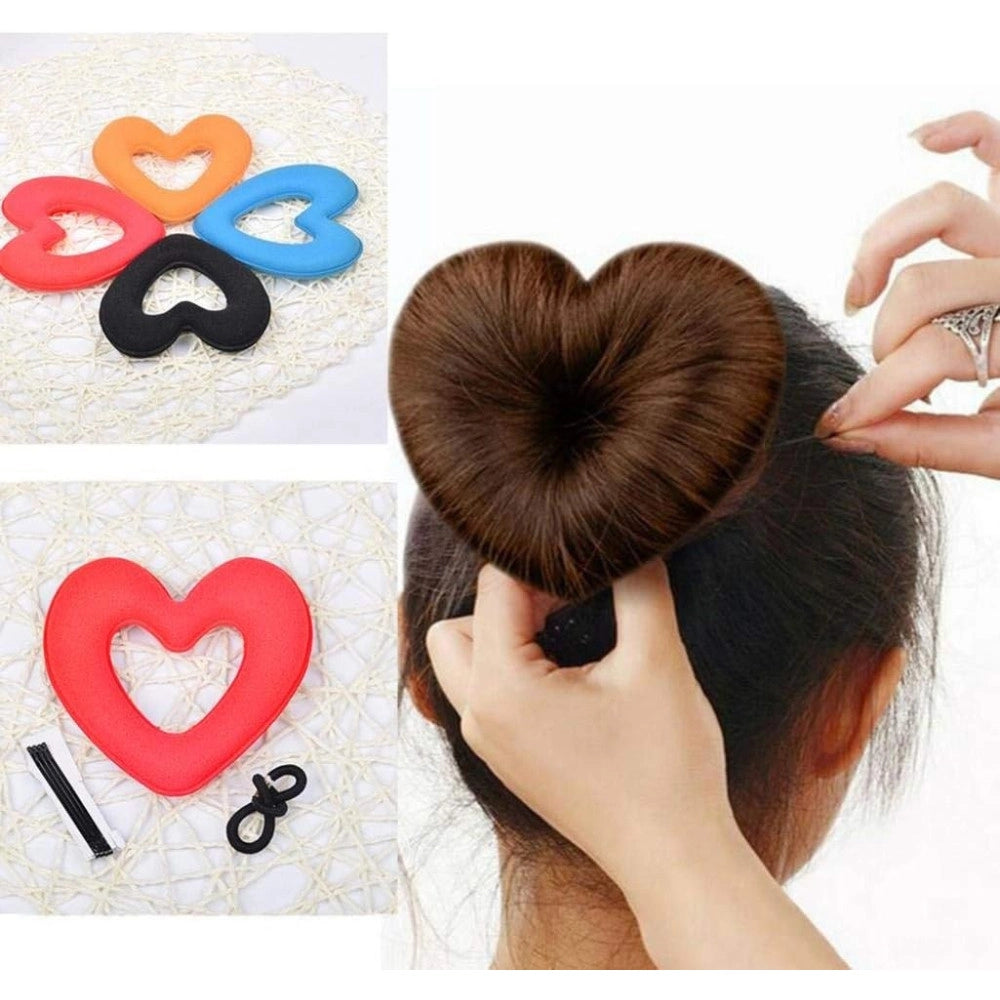 Trade Shop - Chignon A Forma Di Cuore Con 5 Forcine E 2 Codini Per Capelli Acconciatura Moda -