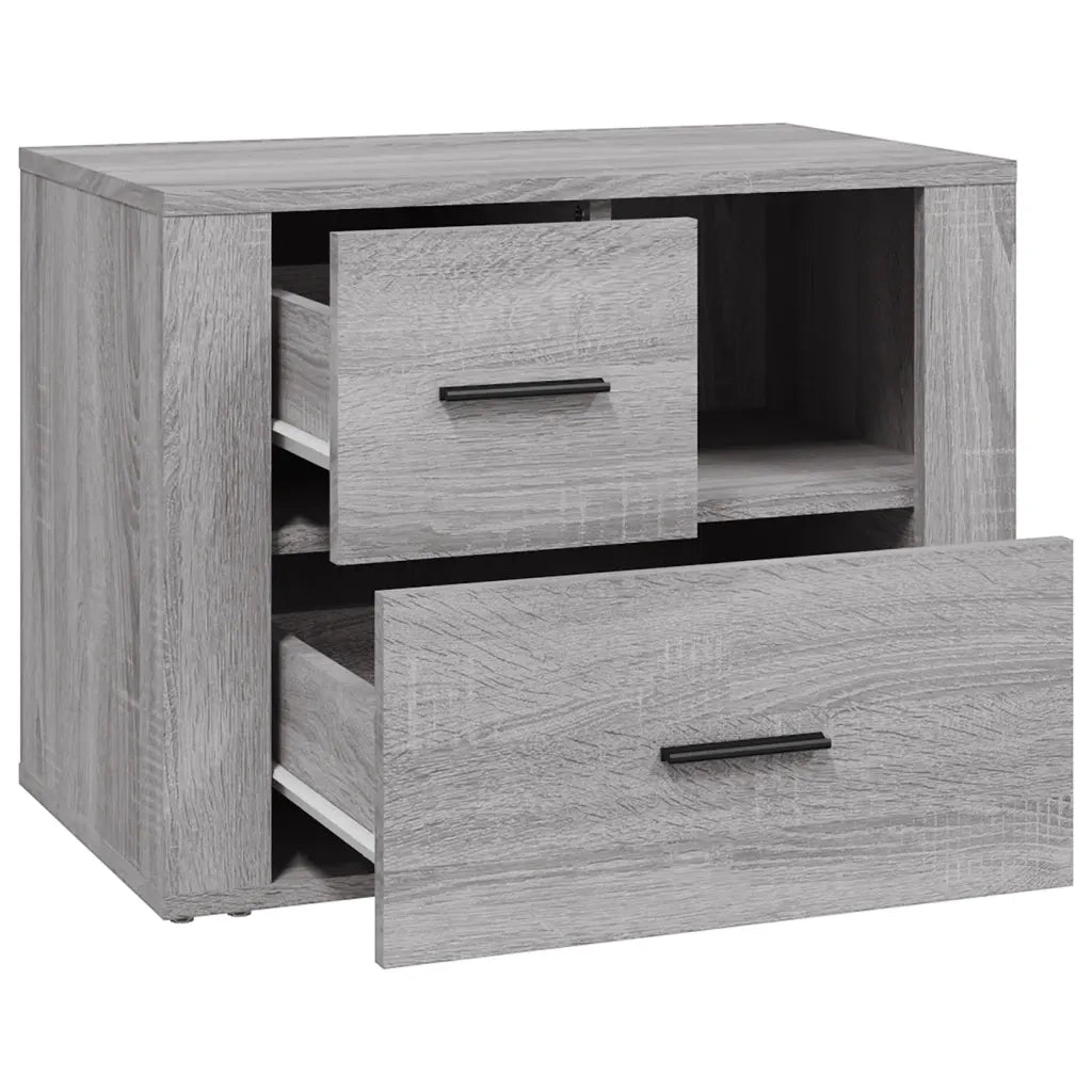 Comodino-Tavolino da notte Grigio Sonoma 60x36x45 cm in Legno Multistrato