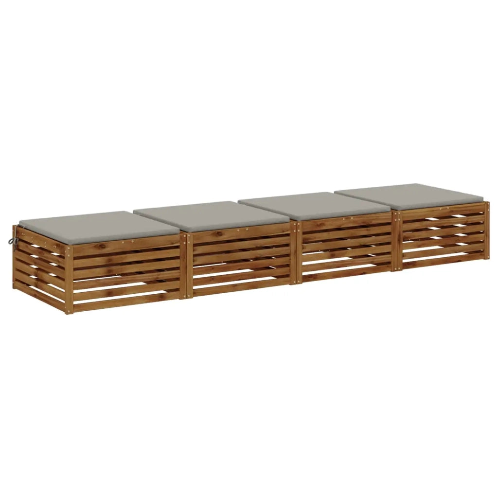 Cuscini per Sedia in 4 Pezzi SOEST 4 pz 100% Poliestere Grigio 944624