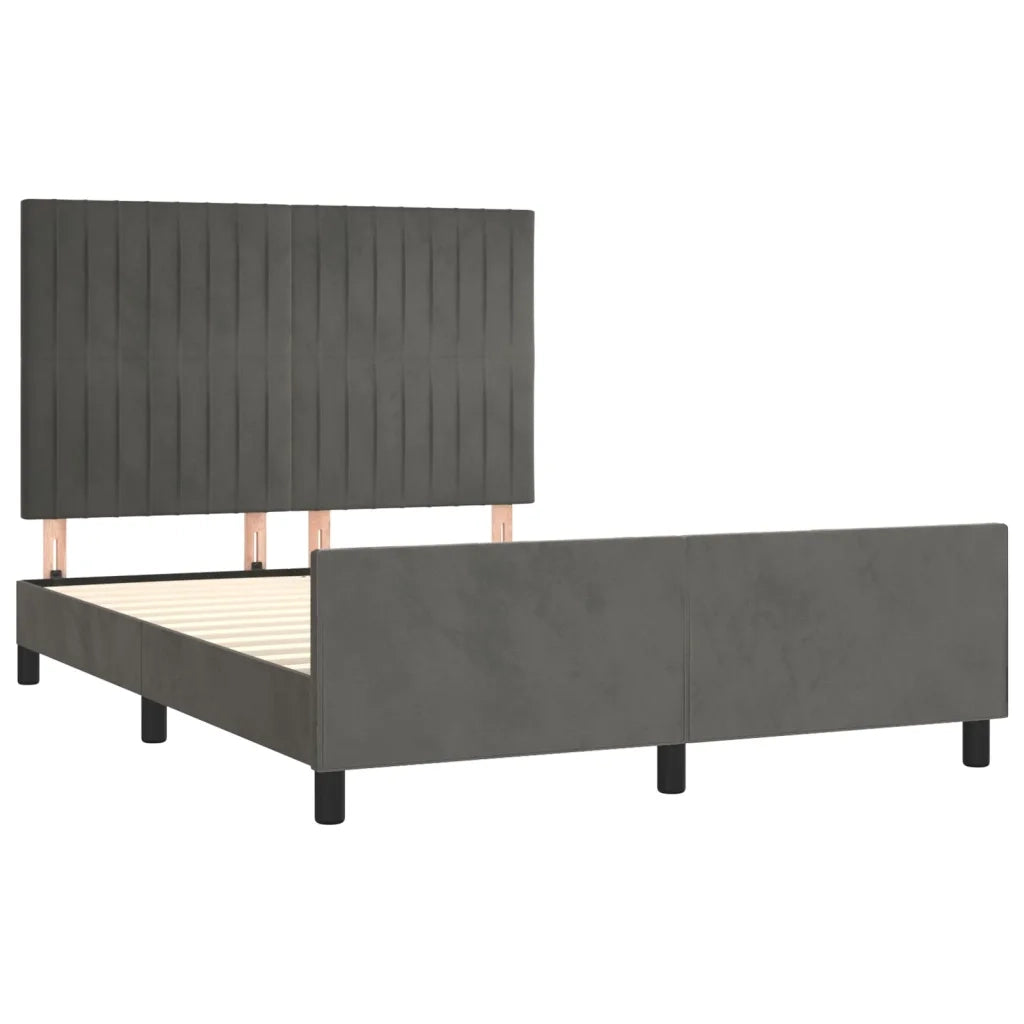 Giroletto senza Materasso Grigio Scuro 140x190 cm Velluto