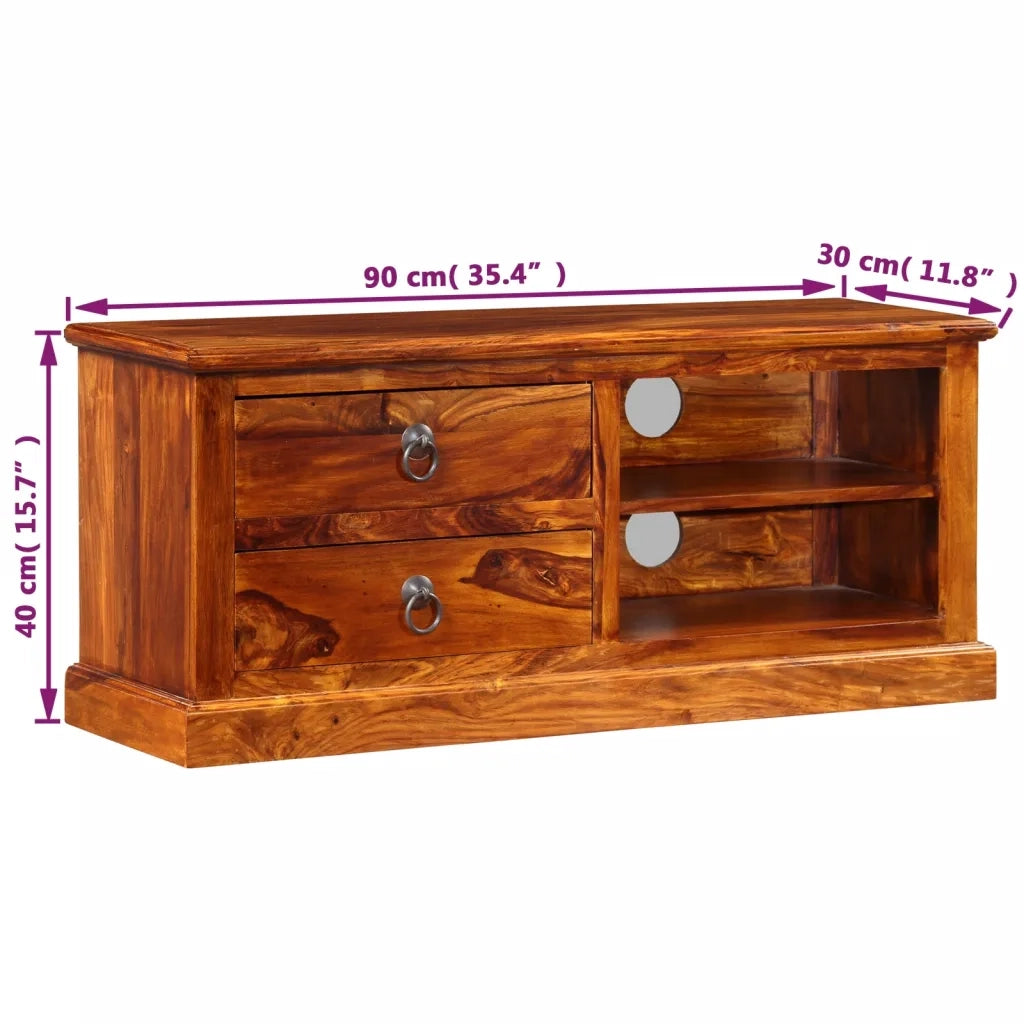 Mobile Porta TV in Legno Massello di Acacia 90x30x40 cm 245160