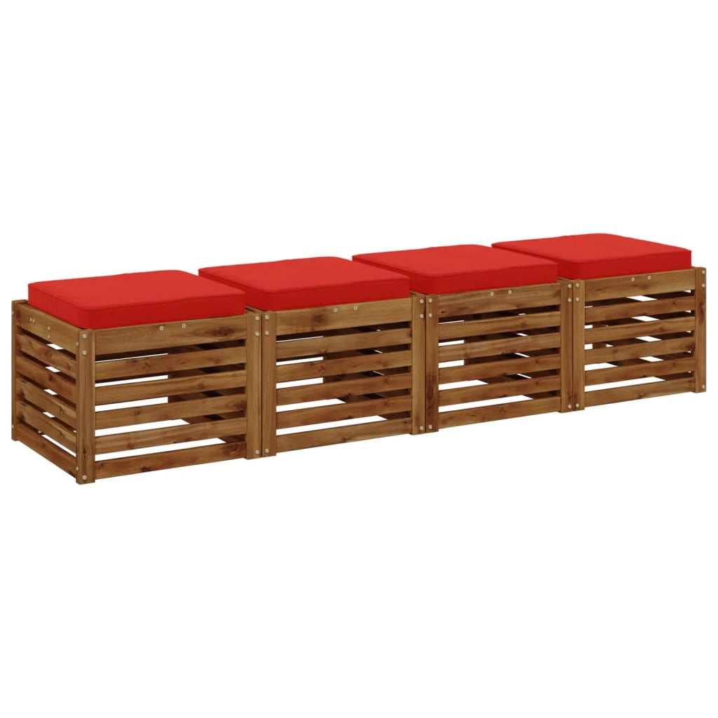 Cuscini per Sedia in 4 Pezzi VUGHT 4 pcs 100% Poliestere Rosso 946292