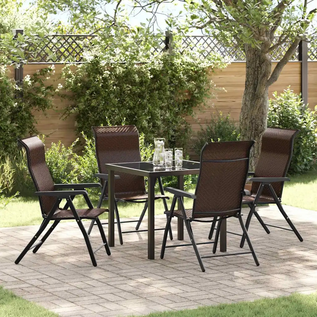 Set da Pranzo per Giardino 5 pcs Marrone
