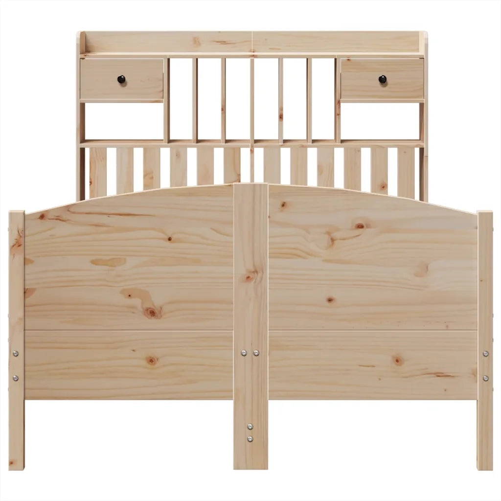 Letto Libreria senza Materasso 135x190 cm in Legno di Pino 3323152