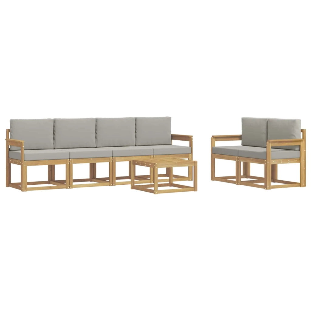 Set di divani da esterno 7 pcs Bianco e Grigio Chiaro 3387270
