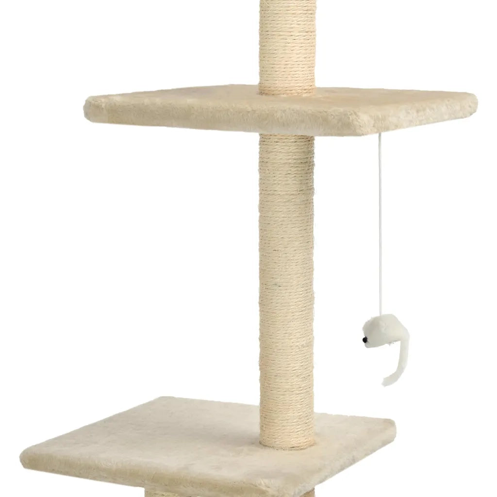 Albero per Gatti con Pali Tiragraffi in Sisal 260 cm Beige 170534