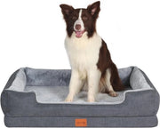 Letto per cani ortopedico - Cuscino per cani ergonomico con copertura rimovibile, lavabile, adatto per cani grandi - L, 90 x 70 x 20 cm, grigio
