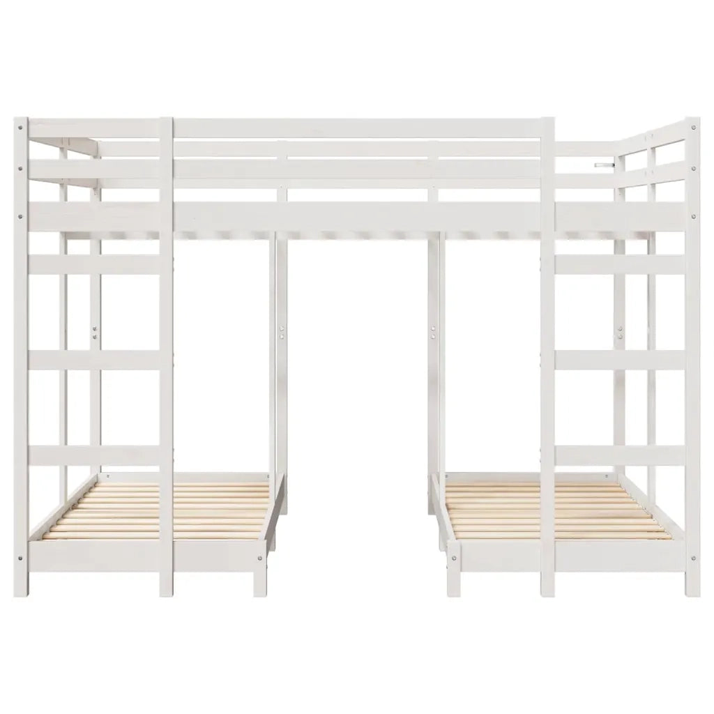 Struttura letto a castello triplo Bianco 140 x 200 cm