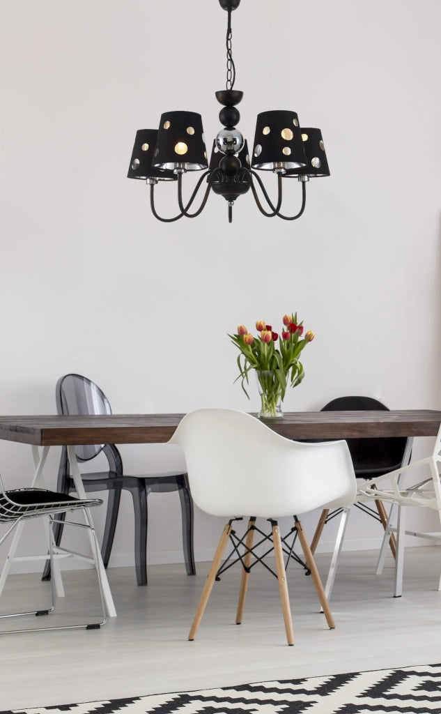 Candellux Batley lampada a sospensione 5xE14 nera/argento