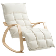Poltrona Dondolo Imbottita con Braccioli ¨C Zephmum ¨C Crema Struttura in Metallo