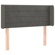 Testiera | Testata ad Orecchio Grigio Scuro 103x16x78/88 cm in Velluto