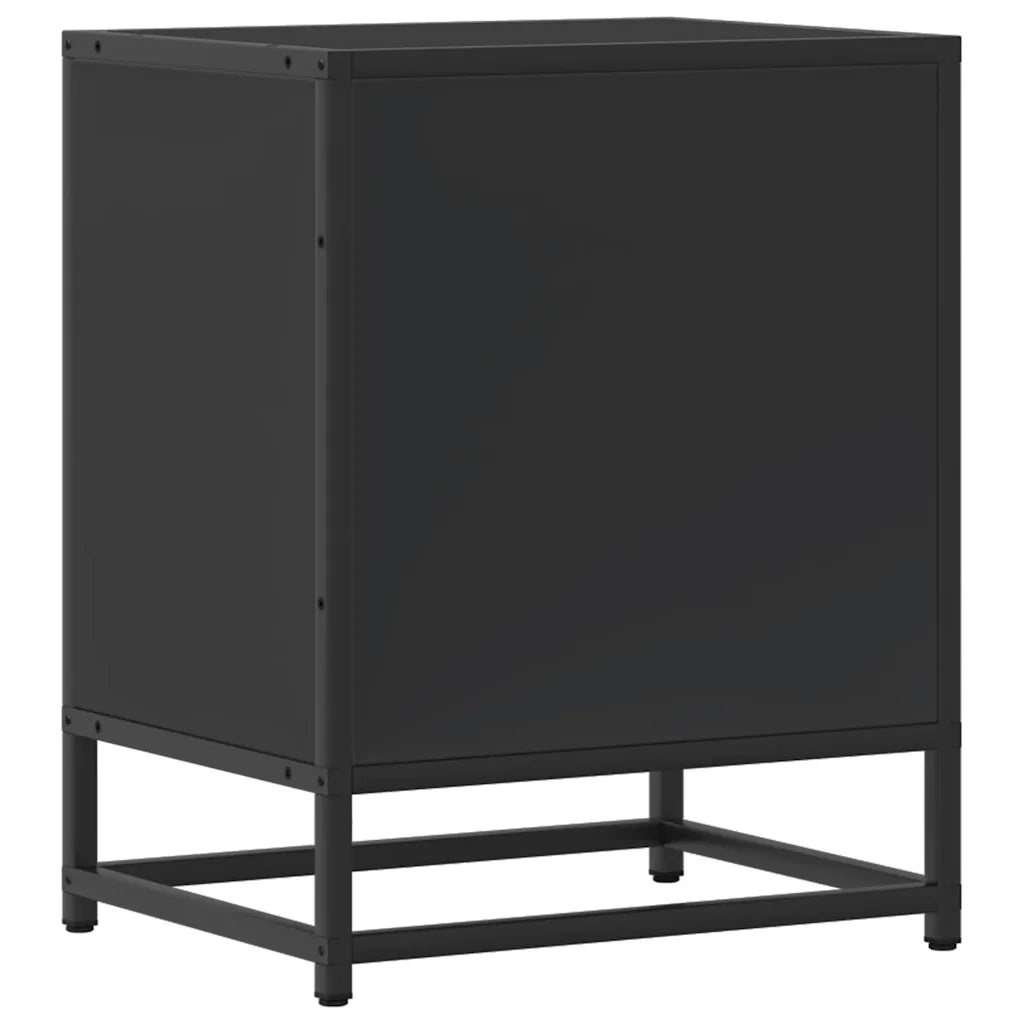 Comodini 2pz Neri 40x31x50 cm Legno Multistrato Metallo 848710