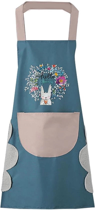 Schort da cucina impermeabile con grande tasca e asciugamano integrato per signore e signore