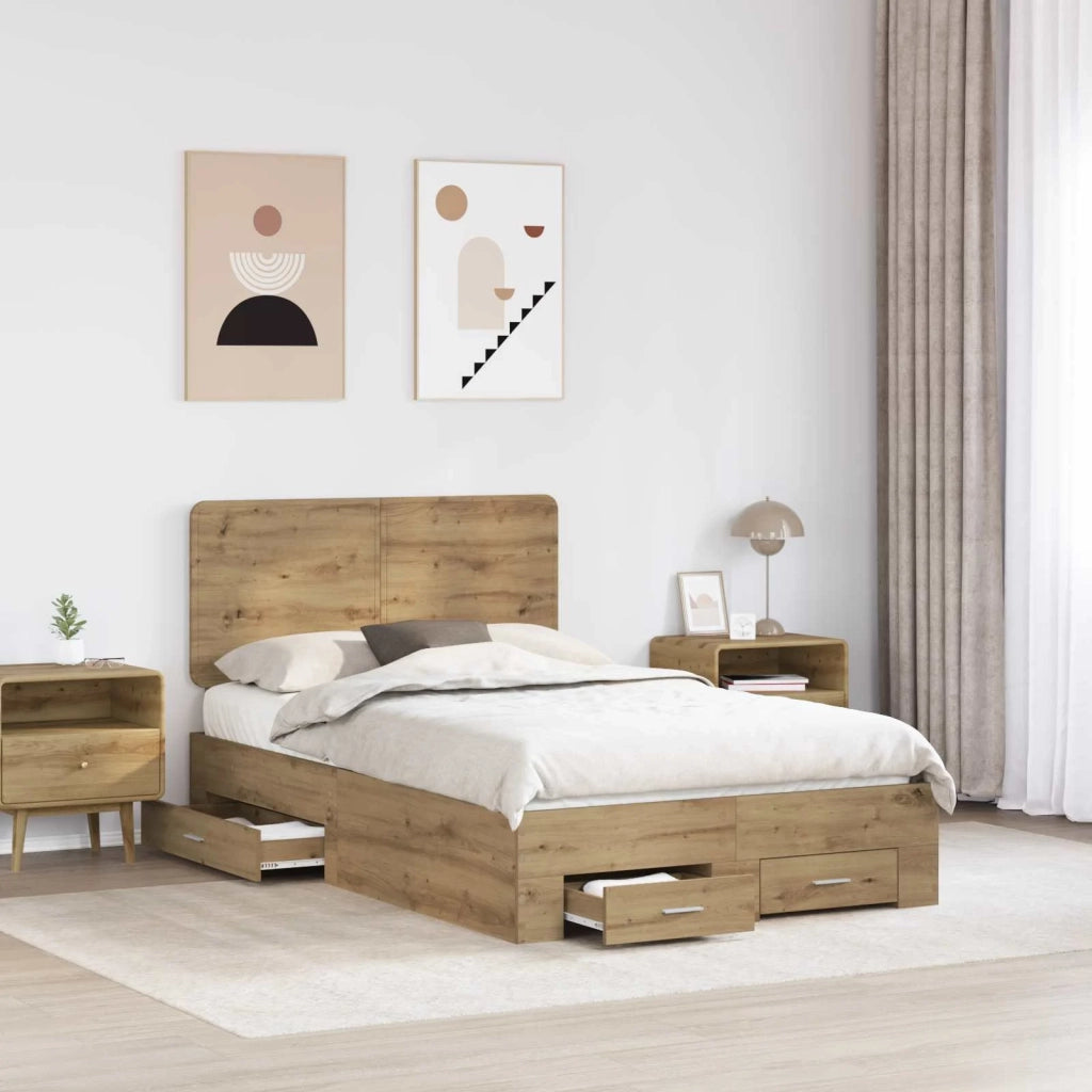 Struttura del letto Rovere artigianale 120 x 190 cm