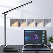 Lampada da scrivania LED regolabile - alimentazione USB - 15 funzioni di colore - Lampada da tavolo - Touchscreen - Lampada per terapia della luce - Lampada per hobby per dipingere, puzzle – Libera da UV - Lampada da tavolo o da scrivania - Nero
