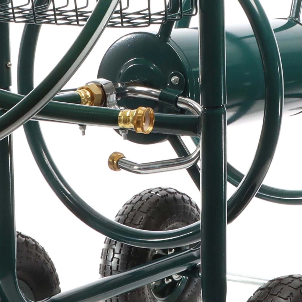 Carrello avvolgitubo da giardino con manovella e attacco per tubo, avvolgitubo, per tubi da 3/4" (19 mm) lunghi max 70m, irrigazione giardino