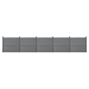 Recinzione per la privacy da giardino con 6 pali assi in legno composito WPC 165 x 770 cm grigio 03_0006583