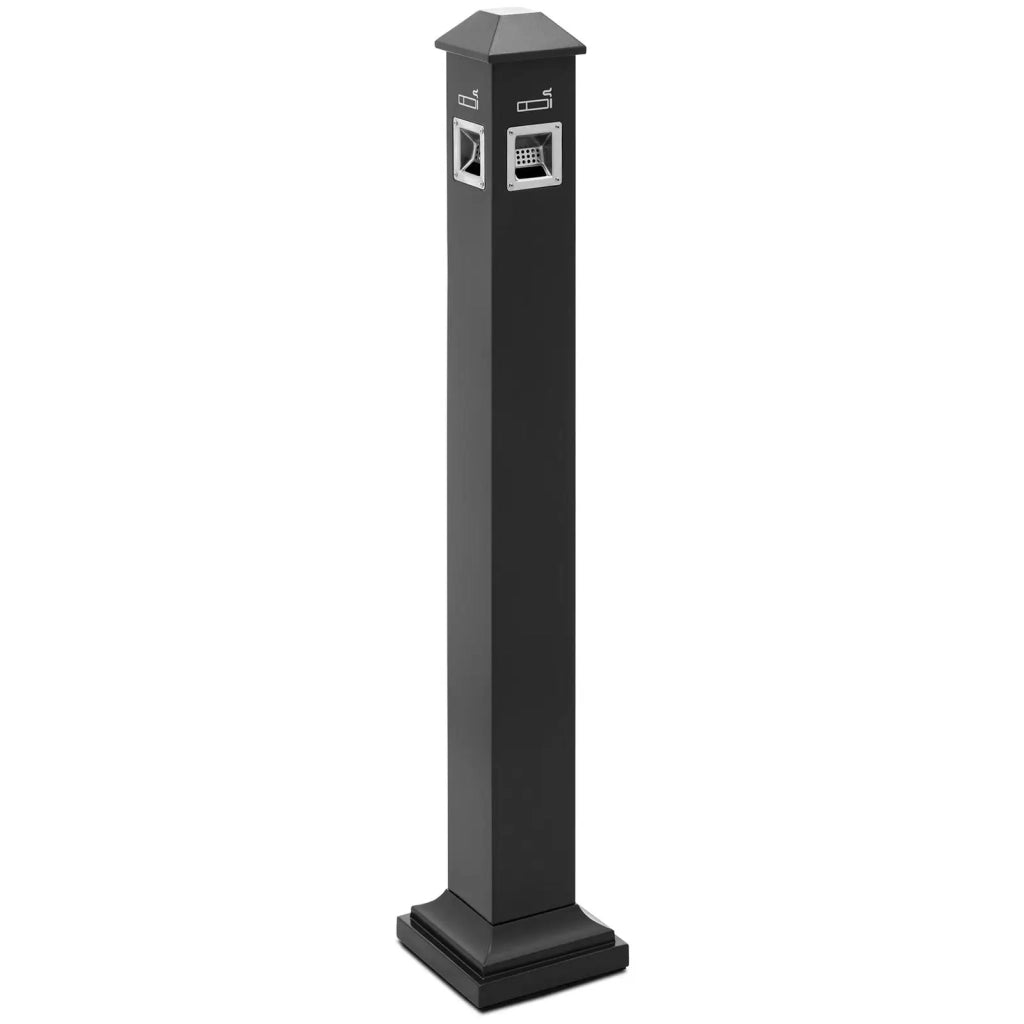 Posacenere da esterno indipendente per bar hotel e ristoranti con serratura 21,5 x 21,5 x 120,5 cm acciaio inox grigio scuro 14_0008559