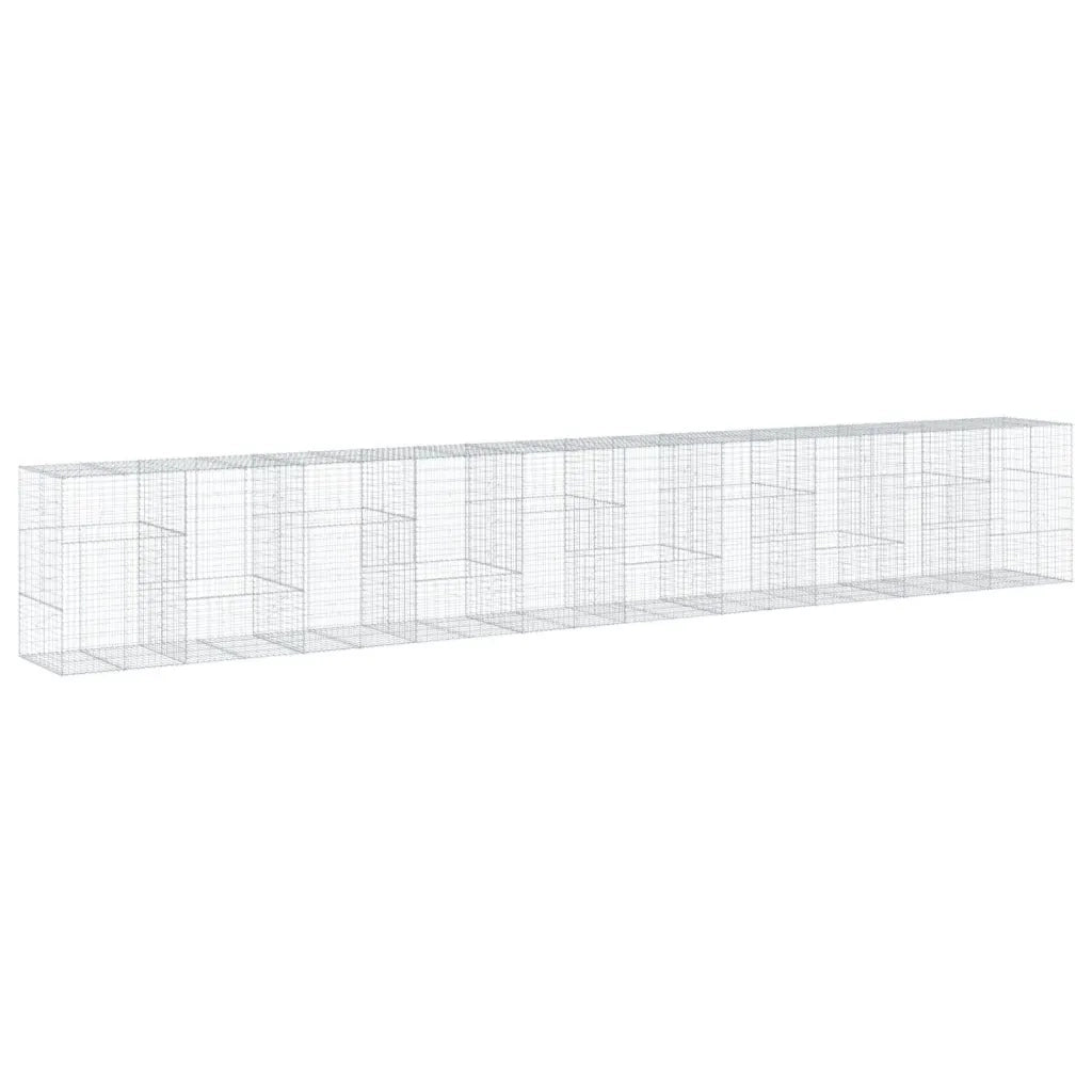Cesto Gabbione con Copertura 1000x100x150 cm in Ferro Zincato 3295222